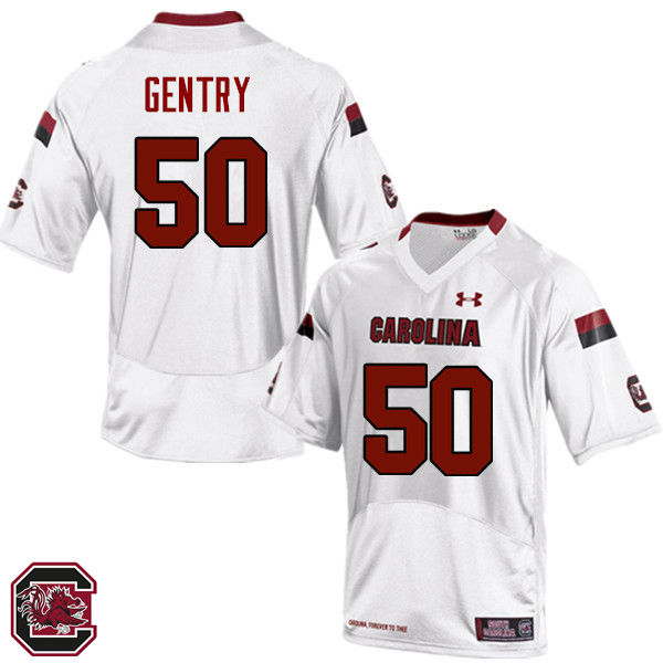 Men South Carolina Gamecocks #50 Griffin Gentry College Football Jerseys Sale-White